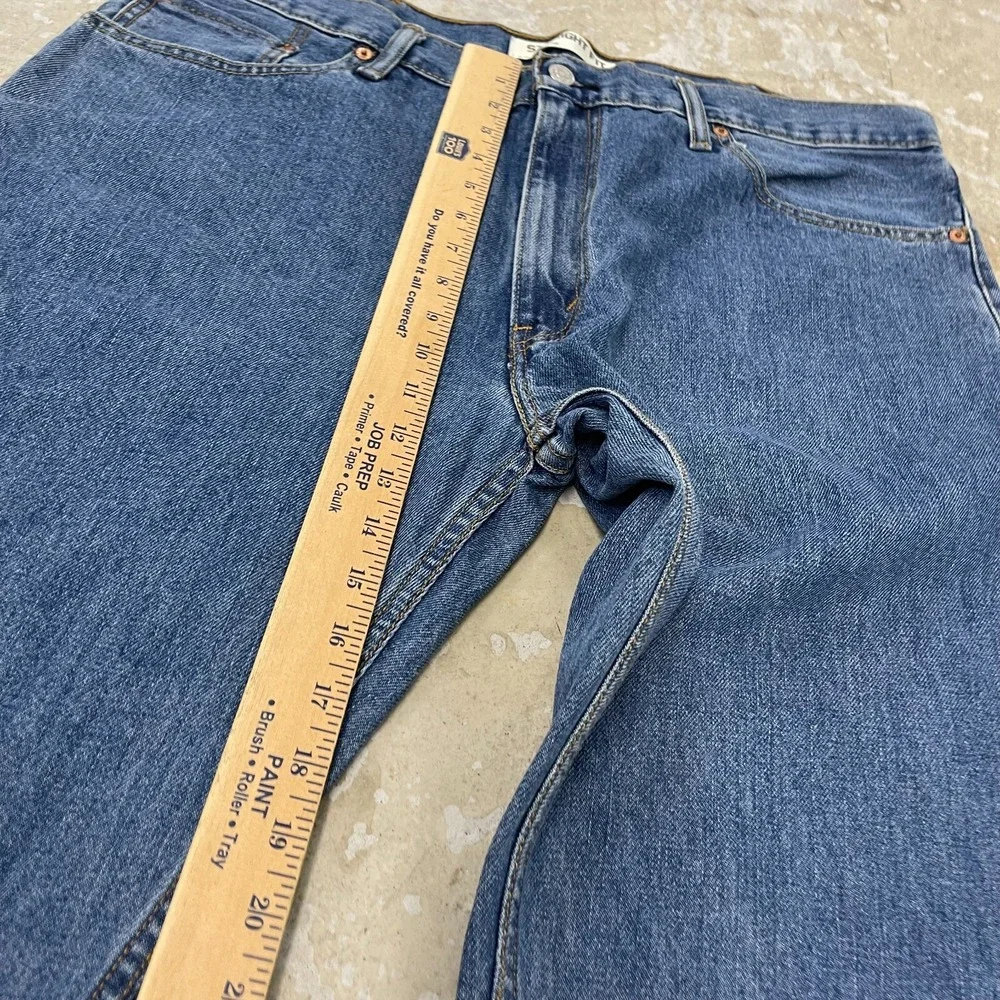 Levis Jeans Mens 38x32 Blue Pants 505 Straight Mid Rise‎ Denim Cotton Workwear